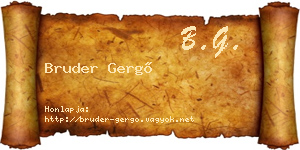 Bruder Gergő névjegykártya