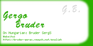 gergo bruder business card