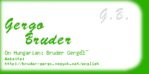 gergo bruder business card